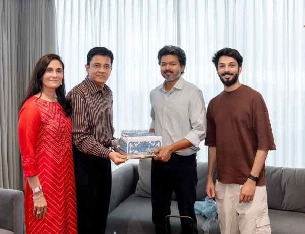 Sun TV Network Chairman Kalanithi Maran Meets Tamil Nadu Chief Minister C. Joseph Vijay and Invites Him to the Wedding Reception of Kavya Kalanithi Maran and Anirudh Ravichander.